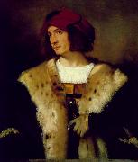 TIZIANO Vecellio Portrait of a Man in a Red Cap er Spain oil painting artist